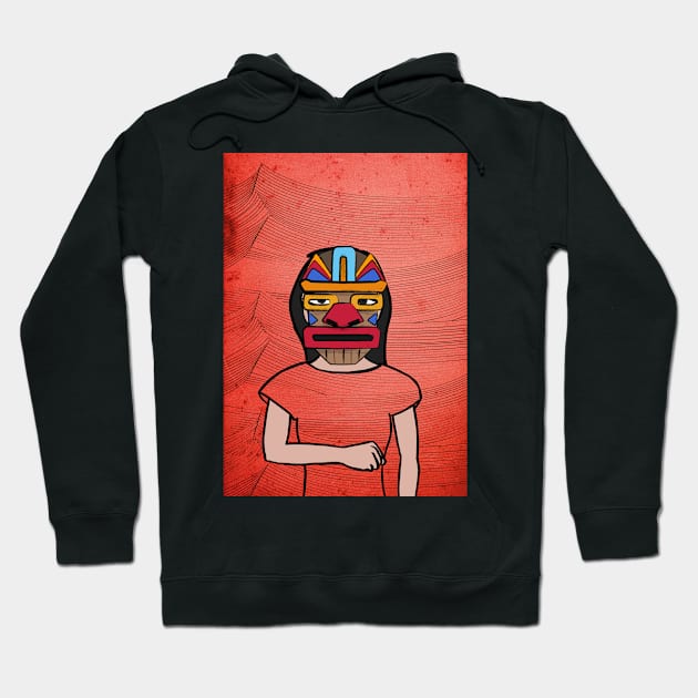 Dive into NFT Character - FemaleMask Waves with Hawaiian Eyes on TeePublic Hoodie by Hashed Art